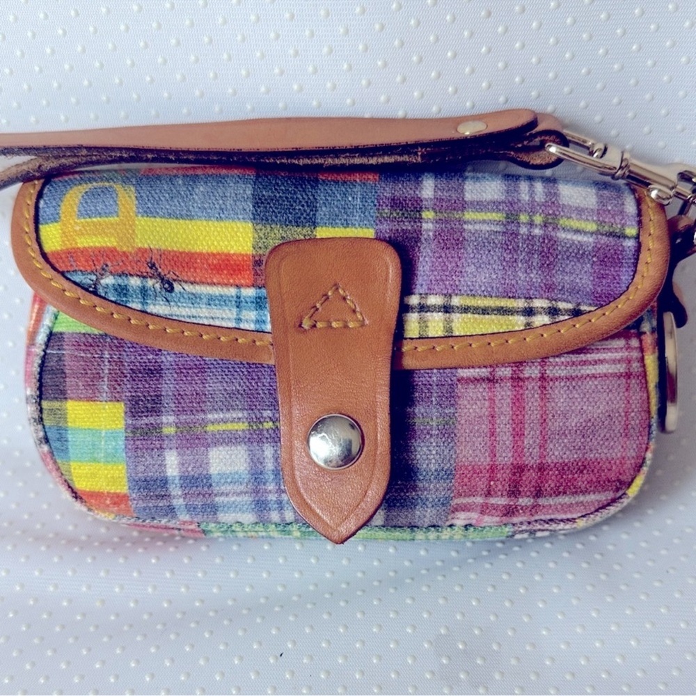 Vintage Dooney & Bourke ant picnic Leather-Trim Wristlet with duck charm - Picture 8 of 10